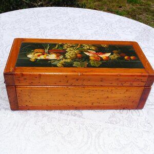 Early American Wormwood Wooden Box 11 1/2" x 4 1/2"